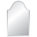 Spancraft - Bristol Mirror - The Bristol Frameless Mirror is a beautiful design that features mainly a rectangle shape with a rounded side on the top. There are two size options that are available. The first size option is 20” by 32” and the other is 20” by 40”. This mirror is ¼ inch thick and made of high quality clear tempered glass featuring a 1” beveled edge, which adds a smooth slight angle on the top edge of the mirror and is soft to the touch. This traditional unframed decorative mirror comes with a vinyl safety backing, 2 standard hooks & 2 adhesive bumpers bonded to the back and includes all of the hardware needed to properly hang the mirror on the wall. This elegant bevel edge wall mirror is perfect with any décor scheme and complements any design layout in your home. This mirror is the perfect addition for your bedroom, dining room or hang the Bristol mirror above a beautiful console table to give a truly elegant look.