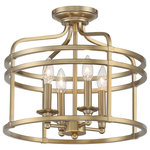 Minka Lavery - Covent Park 4-Light Semi-Flush Mount in Brushed Honey Gold - Stylish and bold. Make an illuminating statement with this fixture. An ideal lighting fixture for your home.&nbsp