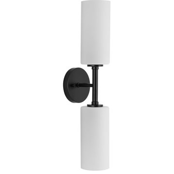 Cofield Collection Two-Light Matte Black Transitional Wall Sconce Vanity Light