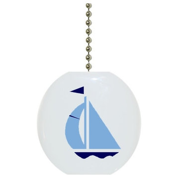 Sailboat Light Blue & Navy Ceiling Fan Pull
