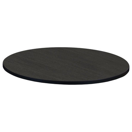 36 Round Laminate Table Top- Ash Grey/White