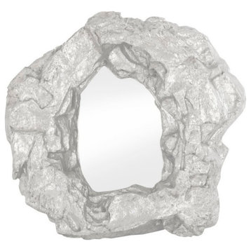 Rock Pond Mirror, Silver Leaf, 9"x40"x40"