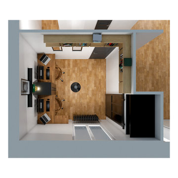Transformation d'une chambre d'enfant en bureau (2 postes de travail)