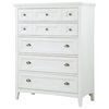 Bowery Hill Modern Wood Relaxed Traditional Soft White 5 Drawer Chest