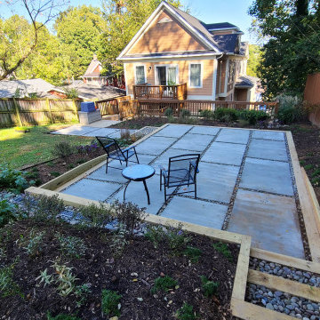 Conservation garden and concrete paver patio installation