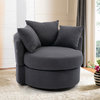 Lounge Swivel Bucket Accent Chair, Charcoal Gray