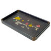Chinese Rectangular Mother of Pearl Flower Birds Theme Wood Tray Hws1877