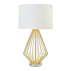 Worlds Away Truman Lamp, Gold - Table Lamps