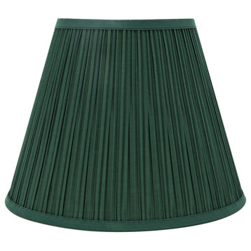 33053 Pleated Empire Shaped Spider Lamp Shade, Green, 13" wide, 7"x13"x10"