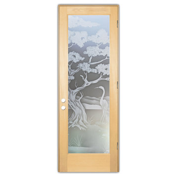 Front Door - Bonsai Egret - Maple - 36" x 80" - Knob on Left - Pull Open