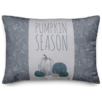 Pumpkins Blue 4 14"x20" Spun Poly Pillow
