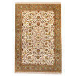 F.J. Kashanian Rugs - Majestic Rug - Handmade in India using 100% wool, this gorgeous rug is a stunning piece in any room. Its intricate pattern features florals in ivory, beige, and sage colors. Style it under furniture in a living room, dining room, bedroom, or office for a beautiful accent piece with a rich history.