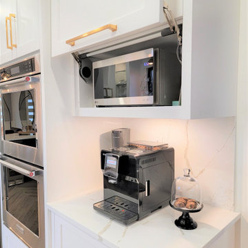 Transitional Kitchen hidden microwave