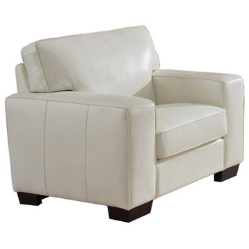 Kimberlly Leather Craft Chair, Ivory White