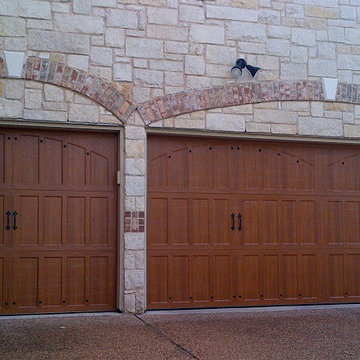 Carriage house overhead garage doors