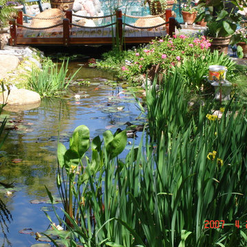 Custom Pallopa, waterfall pond and outdoor living room