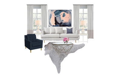 Example of a transitional home design design in Dallas