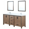 72" Double Sink Bathroom Vanity, Rustic Barnwood, Base Cabinet With Matching Mirror No Top
