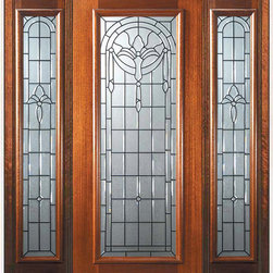 Prehung Sidelights Door 80 Wood Mahogany Palacio Full Lite Glass - Front Doors