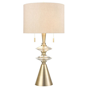 ELK HOME S0019-8042 Annetta Metal Glass Table Lamp In Antique Brass