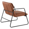 Casper Arm Chair, Black Steel, Camel PU