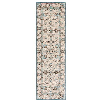 Safavieh Antiquity Collection AT65J Rug, Peacock/Blue, 2'3" x 12'
