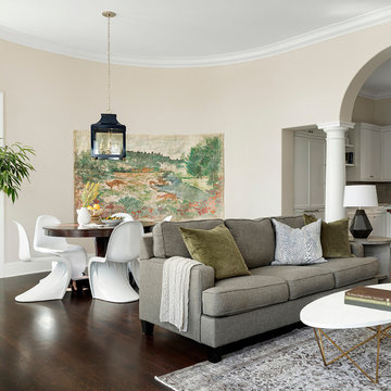 Modern Dining Room, Living Room, and Workspace