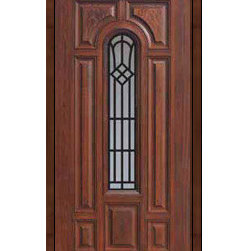 Single Door 80 Fiberglass Cantania Center Arch Lite GBG Glass - Front Doors