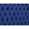 Eastern King Navy Blue Velvet Upholstered Panel Bed with Clear Acrylic Legs