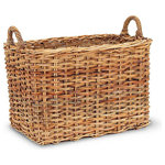 Mainly Baskets - French Country Rattan Mud Room Basket - For storage or display, this basket will fit your needs perfectly. Holds lots of items for display or use for recycling newspaper. Great use by the backdoor for all those "stray" shoes laying around. Dimensions (in):21"L x 15"W x 14"H.