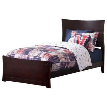 Pemberly Row Twin XL Traditional Styled Wooden Bed in Espresso