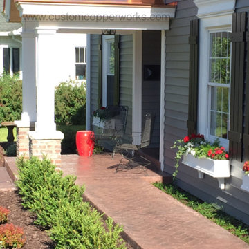 Copper Roof Over Front Porch on Home in Indianapolis
