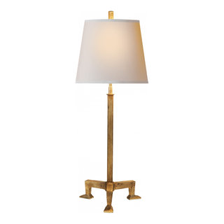 Parish Table Lamp, 2-Light, Gilded Iron, Natural Paper Shade, 31.5H -  Transitional - Table Lamps - by Lightopia