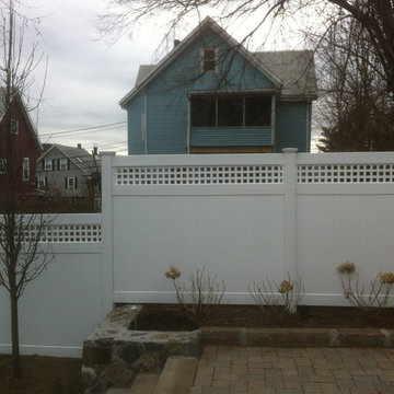 Vinyl Board and Lattice top fence