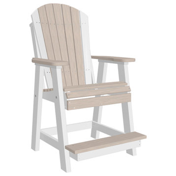 Poly Adirondack Balcony Chair, Birch & White