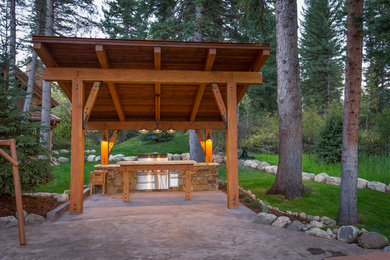 Example of an arts and crafts home design design in Denver