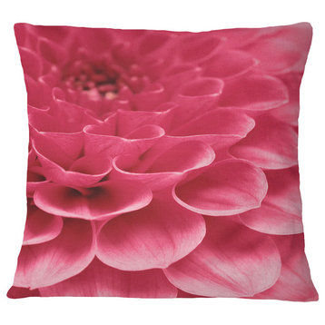 Soft Rose Abstract Flower Petals Floral Throw Pillow, 16"x16"