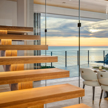 The Bluff house stairs and sunset in Pismo Beach