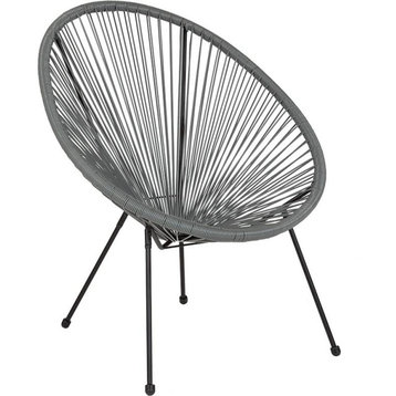 Valencia Oval Comfort Series Take Ten Rattan Lounge Chair, Gray