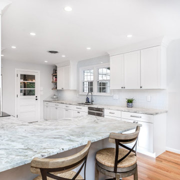 Fantasy Brown Marble White Kitchen Remodel