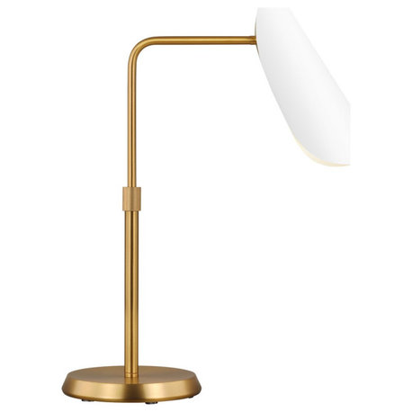 AERIN Tresa 1-LT Task Table Lamp AET1011BBSMWT1 - Burnished Brass / Matte White