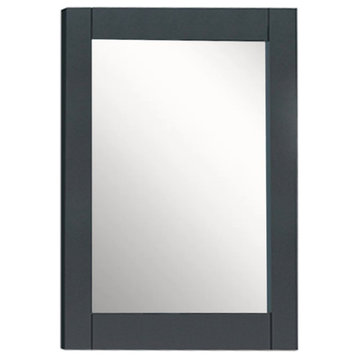 24" Wood Frame Mirror, Dark Gray