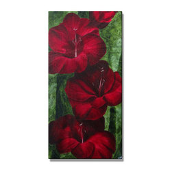 Gladiolus Vertical Steel Wall Art - Artwork