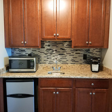Eden Mosaic Tile Installations: Thin Stainless Brick Mosaic Silver/ Black Tile