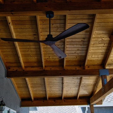 Traditional Craftmanship and Modern Rustic Patio Cover, Deck, and railing