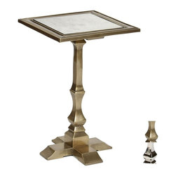 Prima - Penley Accent Table With Mirror Top, Polished Nickel - Side Tables And End Tables