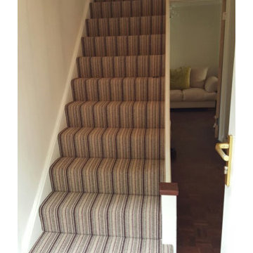 Colourful Stripey Carpet Installed to Stairs