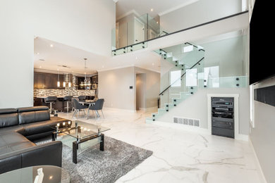 Inspiration for a contemporary staircase remodel in Other