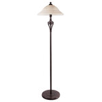 Lite Source - Lite Source LS-9357H Crown II - Two Light Floor Lamp - Crown II Two Light Floor Lamp Dark Bronze Frosted GlassCrown Floor Lamp W.Glass Shade 60W.Shade Included: yesDark Bronze Finish with Frosted GlassCrown Floor Lamp W.Glass Shade 60W.  Shade Included: yes. *Number of Bulbs: 2 *Wattage: 60W * BulbType: A *Bulb Included: No *UL Approved: Yes