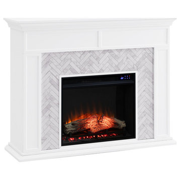 Eastrington Marble Tiled Electric Fireplace